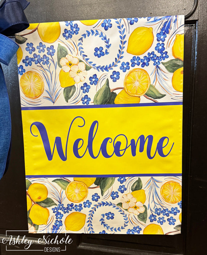 Lemon Breeze Chinoiserie - Vinyl Garden Flag