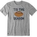 Life Is Good Men's Football 'Tis the Season Short Sleeve Crusher T-Shirt with festive football graphic.