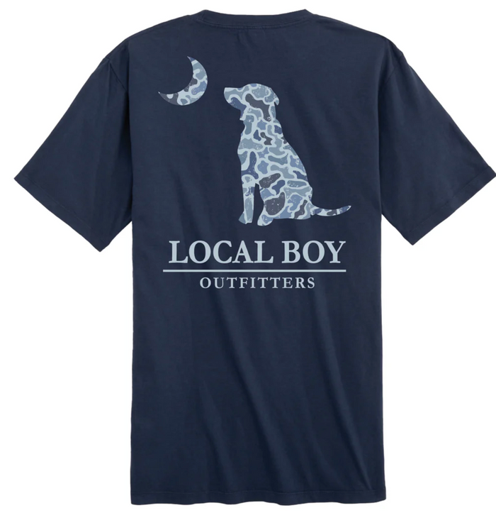 LOCAL BOY DISTRESSED LCF COBALT DOG & MOON SS TEE