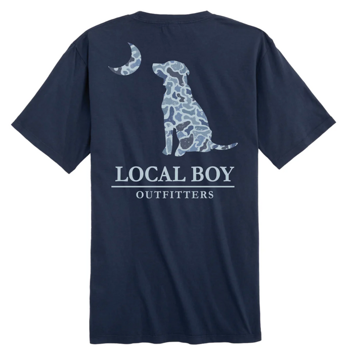 LOCAL BOY TODDLER DISTRESSED LCF COBALT DOG & MOON CHINA BLUE