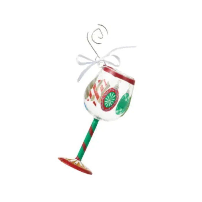 This Lolita Hallmark Exclusive Ho Ho Ho Wine Glass Ornament adds festive charm to your holiday celebrations.