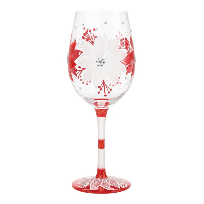 This Lolita Holiday Blossoms Wine Glass adds a cheerful seasonal touch to your table, while the classic wine glass shape makes it perfect for serving your favorite drinks.