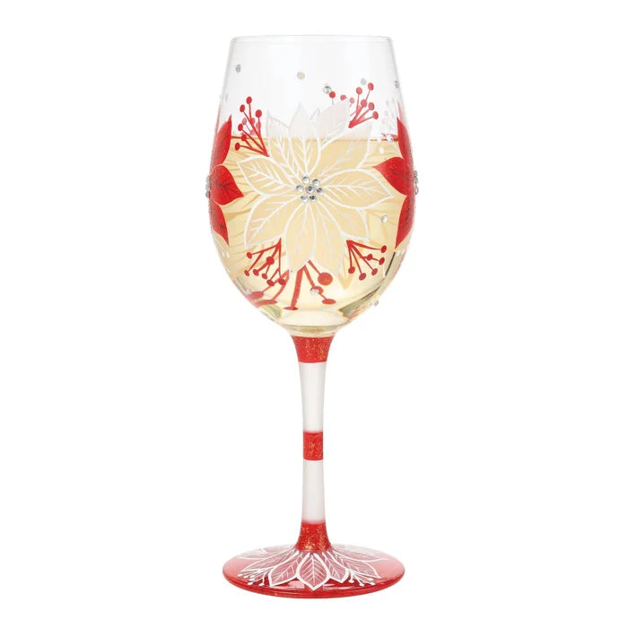 This Lolita Holiday Blossoms Wine Glass adds a cheerful seasonal touch to your table, while the classic wine glass shape makes it perfect for serving your favorite drinks.