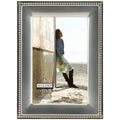 "Malden : 4x6 Silver Metal With Silver Beads 2-Tone Picture Frame - Silver -"