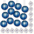 MoonBright 12" Navy Blue Paper Lanterns with Budget Friendly OmniDisk LED Lights (12-PACK Combo Kit) - PaperLanternStore.com - Paper Lanterns, Decor, Party Lights & More