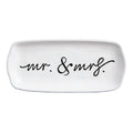 A decorative tray labeled "Mr & Mrs," featuring elegant typography and a stylish design for wedding or couple's decor.