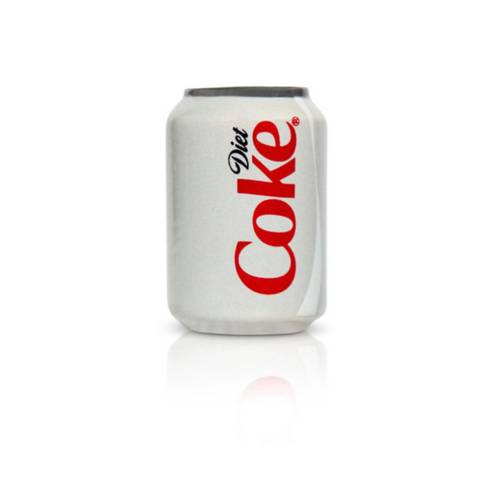 Close-up of the Nora Fleming Diet Coke® Can Mini showing classic silver can design and red Diet Coke logo.