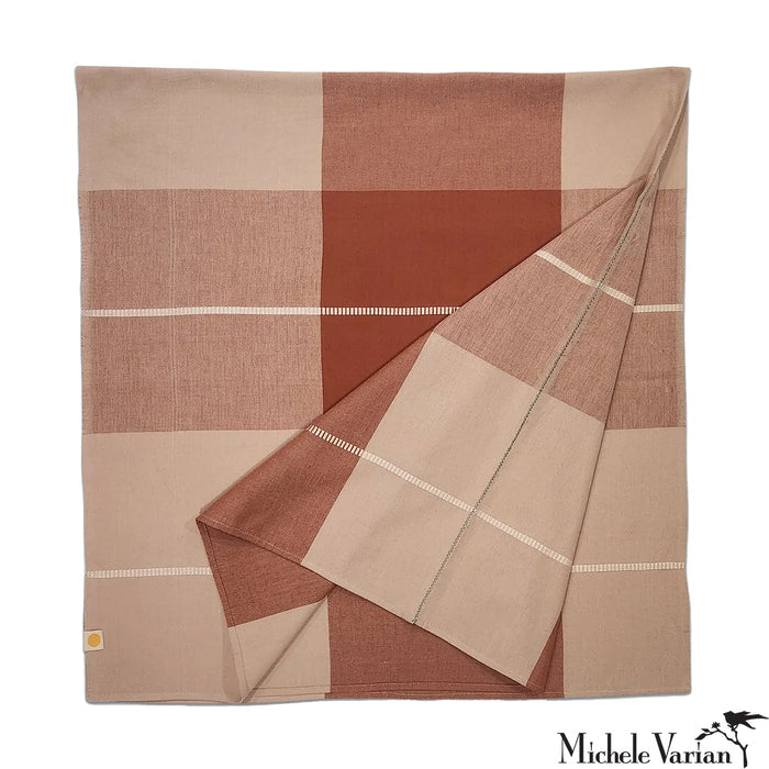 Oversized Check Square Tablecloth Dune