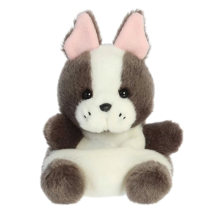 Palm Pals Beau French Bulldog plush front view with embroidered face and perky ears