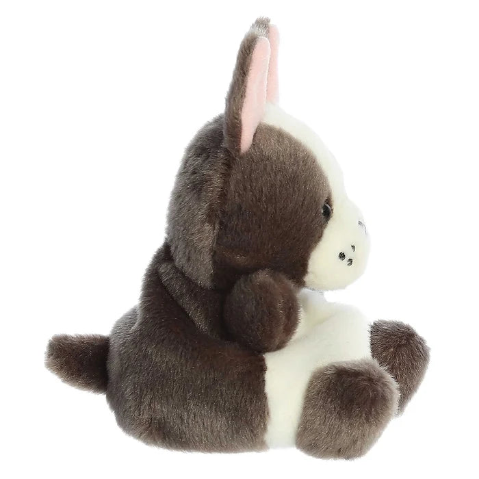 Palm Pals Beau French Bulldog plush side view highlighting compact palm-sized design