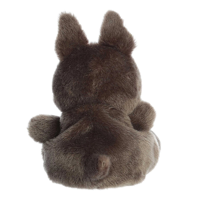 Palm Pals Beau French Bulldog plush toy back view showing soft gray fur and floppy tail