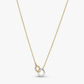 PANDORA Beads & Pavé Interlocking Circles Necklace in sterling silver with 14k gold plating and sparkling pavé stones