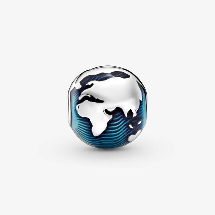 "PANDORA : Blue Globe Clip Charm -"