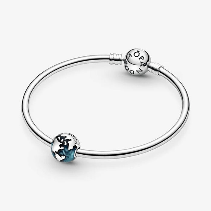 "PANDORA : Blue Globe Clip Charm -"