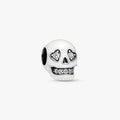 Pandora Glow-in-the-dark Sparkling Skull Charm featuring a detailed skull design with sparkling accents.