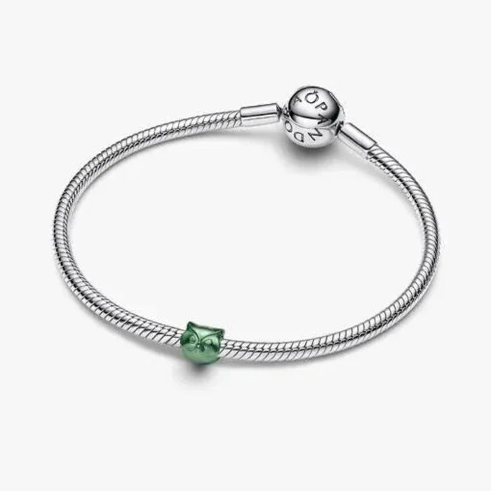Green Owl Mini Charm featuring a cute green owl