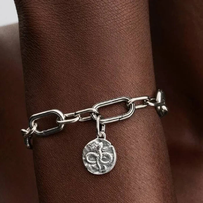 This Pandora Infinity Snake Medallion Charm brings a symbolic and sophisticated touch to your jewelry collection.