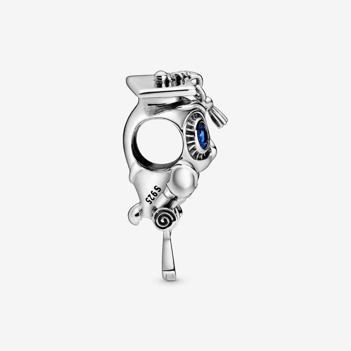"PANDORA : MOMENTS Wise Owl Graduation Charm with Blue Crystal -"