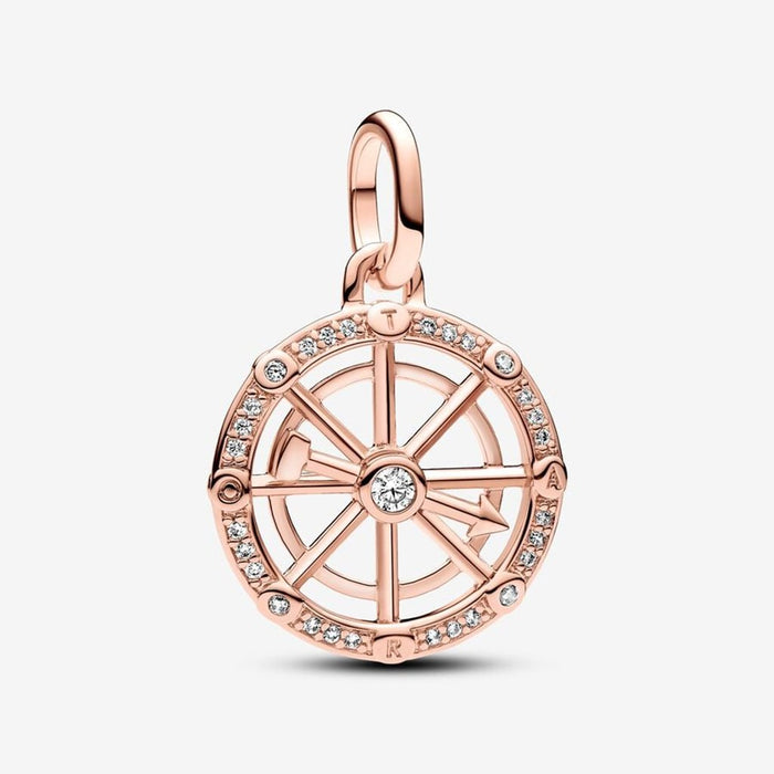 PANDORA : Pandora ME Wheel of Fortune Medallion Charm - 14k Rose gold-plated unique metal blend - PANDORA : Pandora ME Wheel of Fortune Medallion Charm - 14k Rose gold-plated unique metal blend