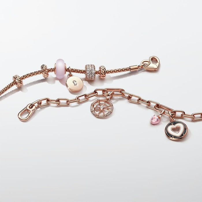 PANDORA : Pandora ME Wheel of Fortune Medallion Charm - 14k Rose gold-plated unique metal blend - PANDORA : Pandora ME Wheel of Fortune Medallion Charm - 14k Rose gold-plated unique metal blend