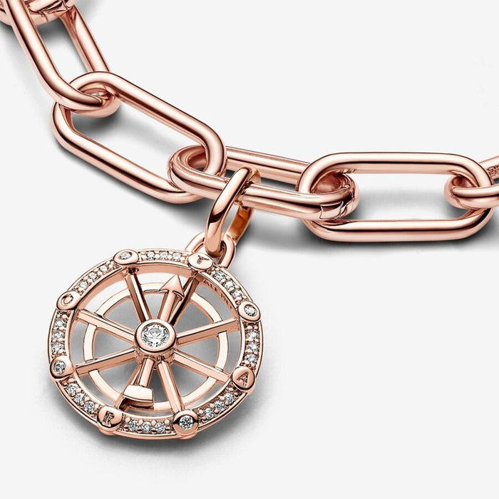 PANDORA : Pandora ME Wheel of Fortune Medallion Charm - 14k Rose gold-plated unique metal blend - PANDORA : Pandora ME Wheel of Fortune Medallion Charm - 14k Rose gold-plated unique metal blend