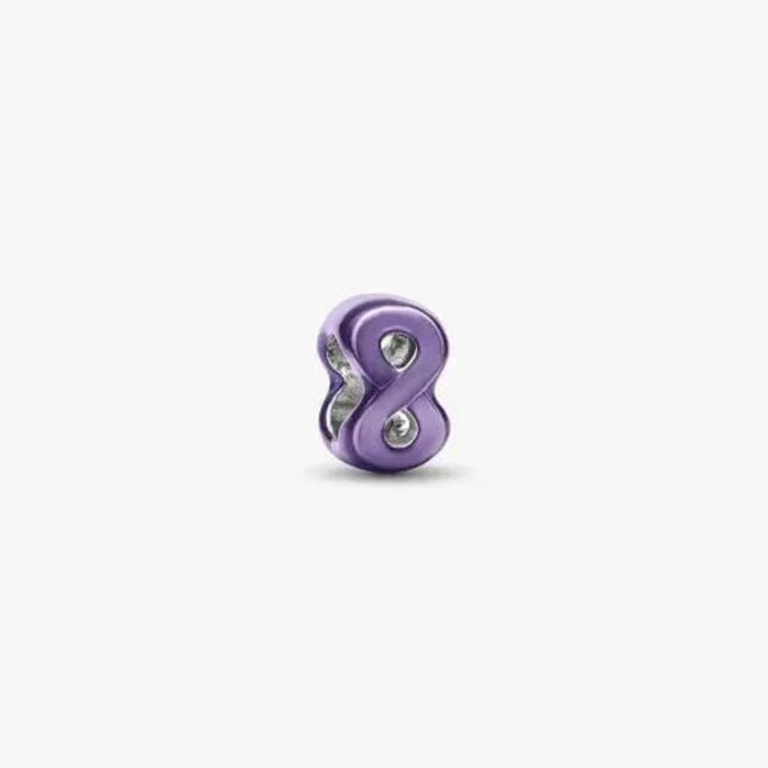 Purple Infinity Mini Charm featuring a petite purple infinity symbol