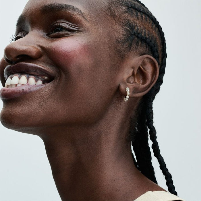 PANDORA : Treated Freshwater Cultured Pearls Open Hoop Earrings - Gold - PANDORA : Treated Freshwater Cultured Pearls Open Hoop Earrings - Gold