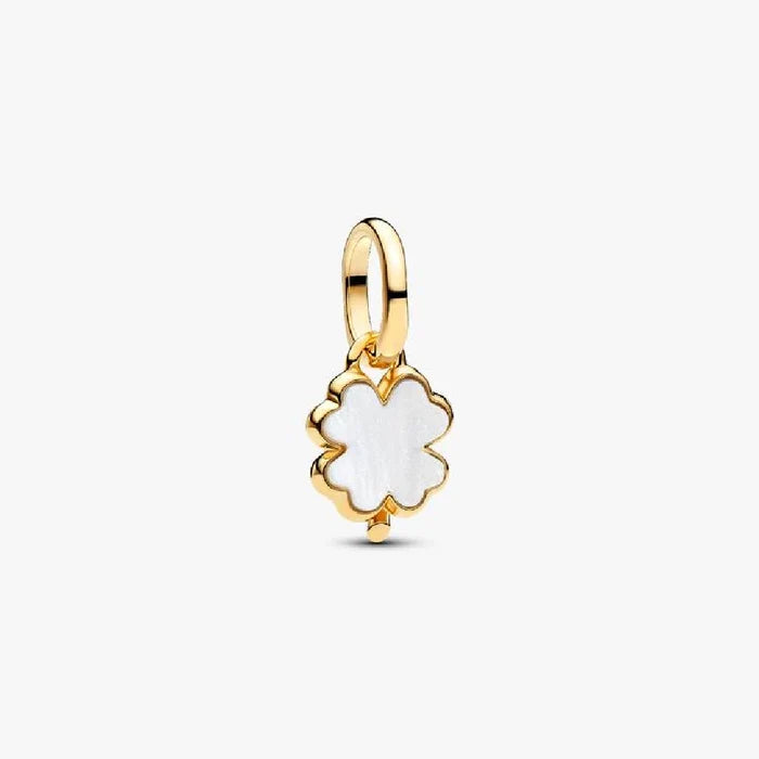 Pandora : White Lucky Clover Dangle Charm
