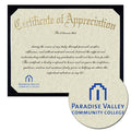 Paradise Valley Community College Certificate of Appreciation
