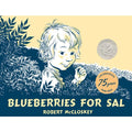 A basket of fresh blueberries with a sign that reads "Blueberries for Sale" in a sunny outdoor setting.