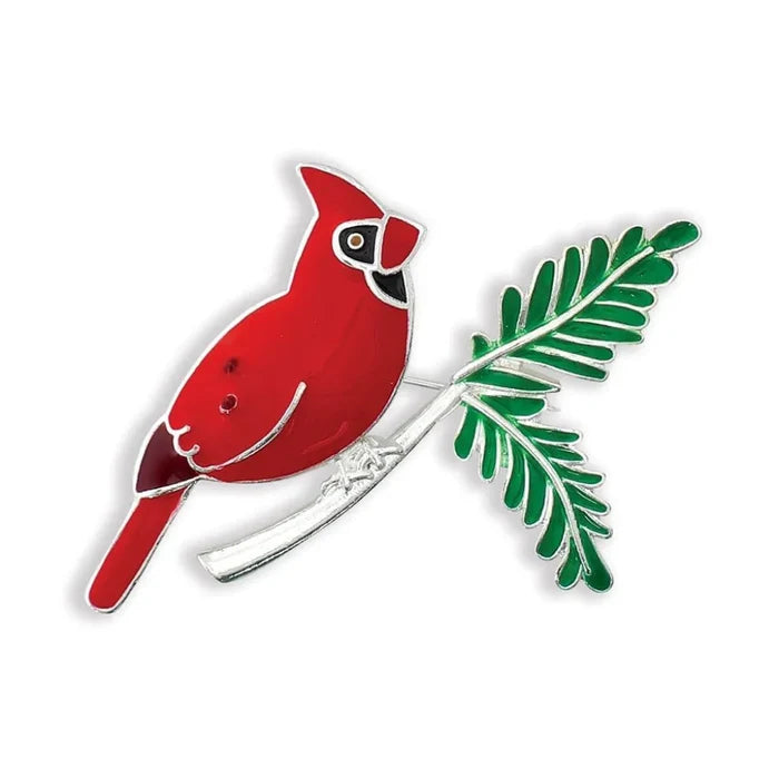 The Periwinkle Cardinal on Branch Pin brings the beloved red cardinal to life in vivid, gift-ready style.