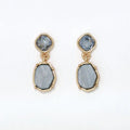 Periwinkle dusty blue drop earrings featuring delicate crystal accents in an elegant design