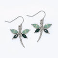 Periwinkle mint green dragonfly earrings featuring a delicate nature-inspired design