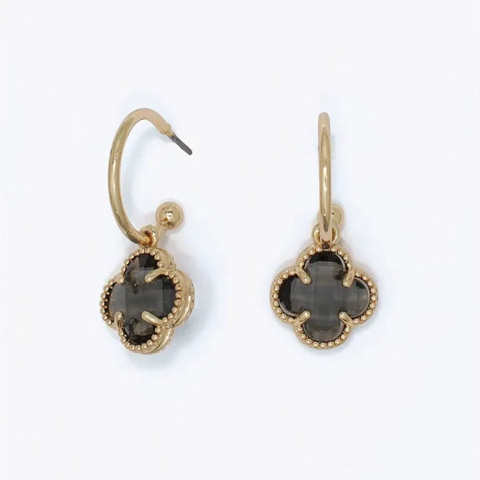 Periwinkle smoky gray crystal earrings featuring elegant crystal detailing and a sophisticated neutral tone