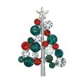 This Periwinkle Sparkling Jeweled Holiday Tree Pin features a brilliantly detailed Christmas tree adorned with sparkling jewel-toned accents.