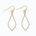 Periwinkle textured gold twist drop earrings featuring a sculpted twisted design with an elegant dangling silhouette