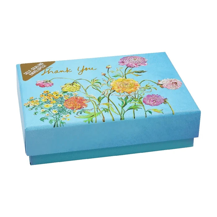 Peter Pauper Press Garden Blooms Thank You Notes boxed stationery set with floral garden design