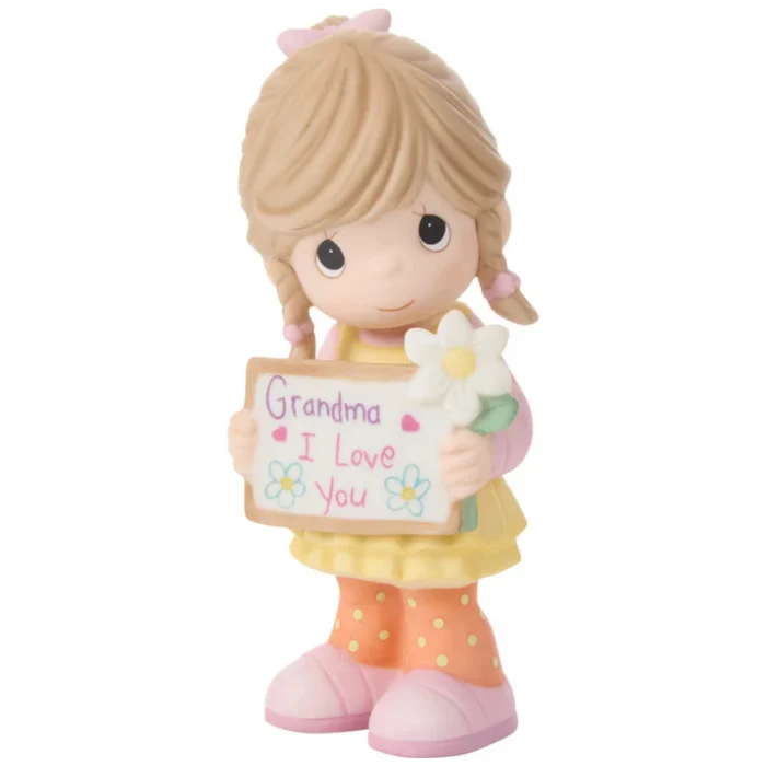 Features a “Grandma I Love You” sign with hearts and flower accents