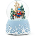Glitterdome Musical Child Drinking Cocoa winter holiday decoration with child enjoying hot cocoa