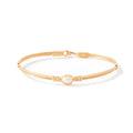 Pearl of My Heart 5.5-inch bracelet with sterling silver, 14K gold artist wire wraps, and a genuine white freshwater pearl.