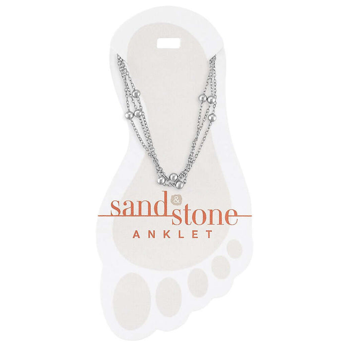 Sand & Stone - Dangle Anklet - Silver anklet - waterproof jewelry - Hypoallergenic jewelry - waterproof anklet