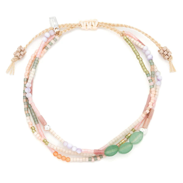 Scout Curated Wears : Mixed Media Bracelet - Optimism/Green Aventurine - Silver