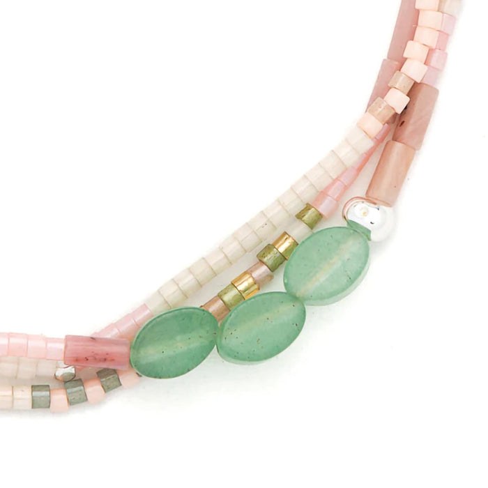 Scout Curated Wears : Mixed Media Bracelet - Optimism/Green Aventurine - Silver