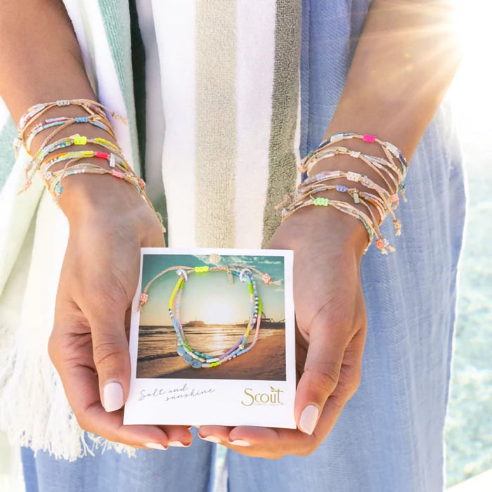 Scout Curated Wears : Mixed Media Bracelet - Optimism/Green Aventurine - Silver