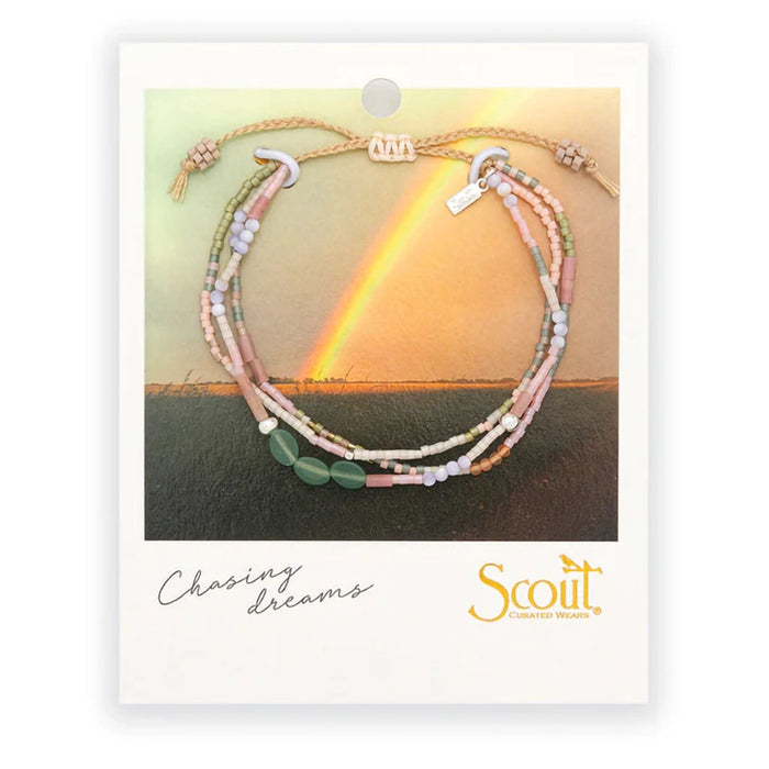 Scout Curated Wears : Mixed Media Bracelet - Optimism/Green Aventurine - Silver