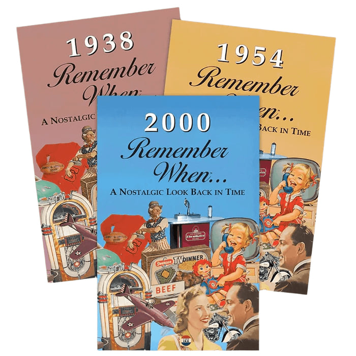 "3 different year booklets displayed on a white background"