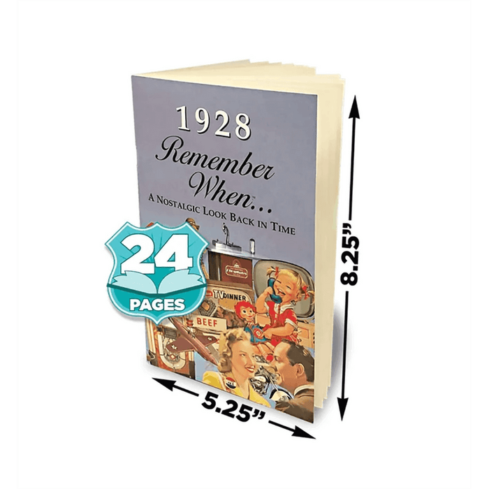 "Booklet 1928 24 pages, showing booklet dimensions"