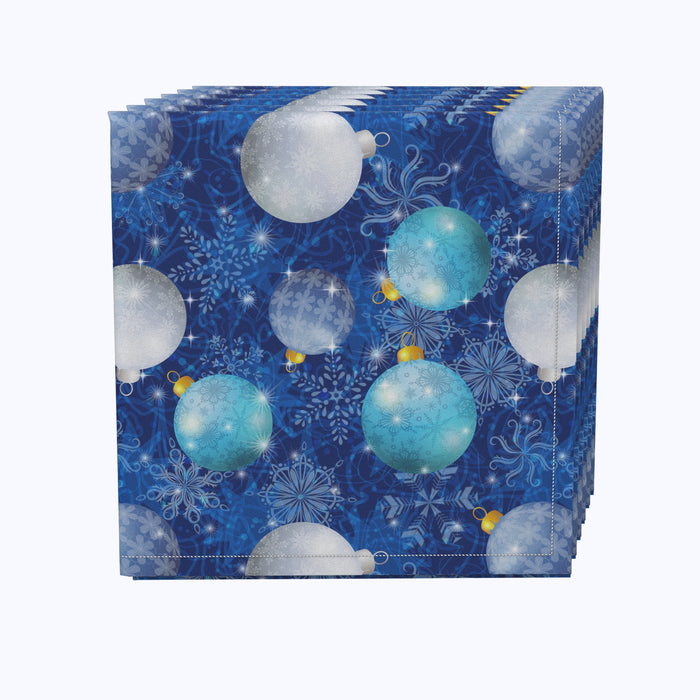 Shiny Blue Christmas Balls Napkins