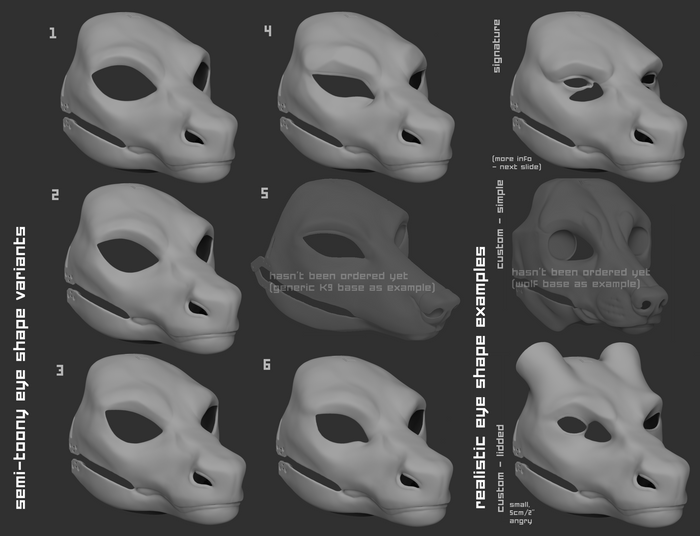 Short-faced Western dragon - Head base