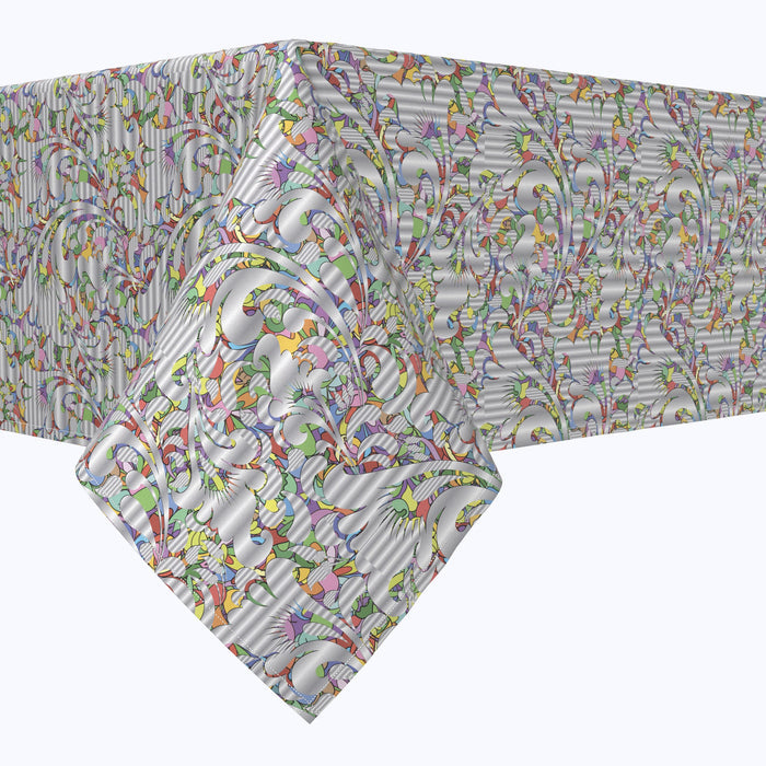 Silver 3D Paisley Rectangles